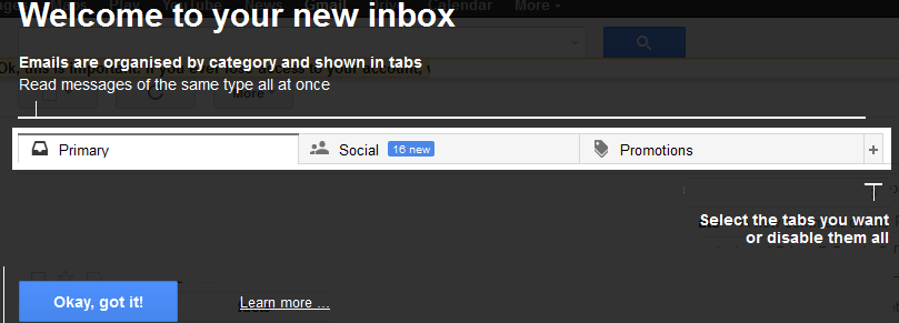 New gmail layout